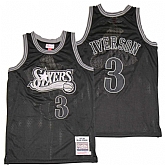 76ers 3 Allen Iverson All Black 1997-98 Hardwood Classics Jersey Mixiu,baseball caps,new era cap wholesale,wholesale hats